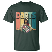Funny Jesus Dart Player Sunset Retro Vintage T Shirt Christian Dartist Gift - Wonder Print Shop