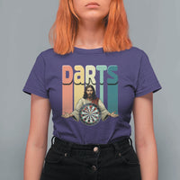 Funny Jesus Dart Player Sunset Retro Vintage T Shirt For Women Christian Dartist Gift - Wonder Print Shop