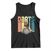 Funny Jesus Dart Player Sunset Retro Vintage Tank Top Christian Dartist Gift - Wonder Print Shop