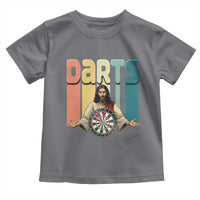 Funny Jesus Dart Player Sunset Retro Vintage Toddler T Shirt Christian Dartist Gift - Wonder Print Shop