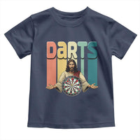 Funny Jesus Dart Player Sunset Retro Vintage Toddler T Shirt Christian Dartist Gift - Wonder Print Shop
