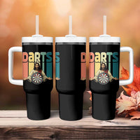 Funny Jesus Dart Player Sunset Retro Vintage Tumbler With Handle Christian Dartist Gift - Wonder Print Shop