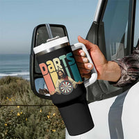 Funny Jesus Dart Player Sunset Retro Vintage Tumbler With Handle Christian Dartist Gift - Wonder Print Shop