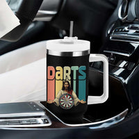 Funny Jesus Dart Player Sunset Retro Vintage Tumbler With Handle Christian Dartist Gift - Wonder Print Shop
