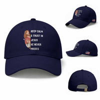 Funny Christian Faith Darts Player Gift Baseball Cap Keep Calm And Trust In Jesus He Never Misses