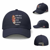 Funny Christian Faith Darts Player Gift Baseball Cap Keep Calm And Trust In Jesus He Never Misses