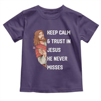 Funny Christian Faith Darts Player Gift Toddler T Shirt Keep Calm And Trust In Jesus He Never Misses - Wonder Print Shop