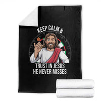 Keep Calm And Trust In Jesus Throw Blanket Christian Dartist Gift - Wonder Print Shop