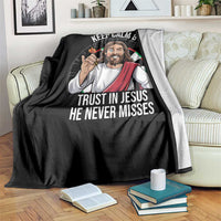 Keep Calm And Trust In Jesus Throw Blanket Christian Dartist Gift - Wonder Print Shop