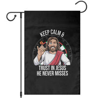 Keep Calm And Trust In Jesus Garden Flag Christian Dartist Gift - Wonder Print Shop