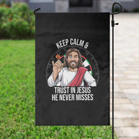 Keep Calm And Trust In Jesus Garden Flag Christian Dartist Gift - Wonder Print Shop