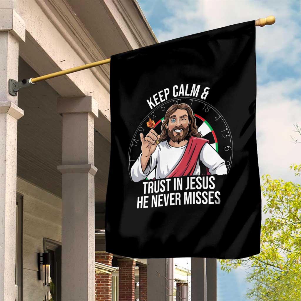 Keep Calm And Trust In Jesus Garden Flag Christian Dartist Gift - Wonder Print Shop