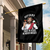 Keep Calm And Trust In Jesus Garden Flag Christian Dartist Gift - Wonder Print Shop