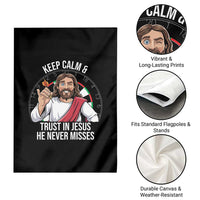 Keep Calm And Trust In Jesus Garden Flag Christian Dartist Gift - Wonder Print Shop