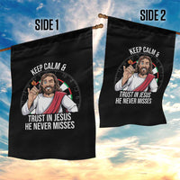 Keep Calm And Trust In Jesus Garden Flag Christian Dartist Gift - Wonder Print Shop