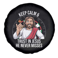Keep Calm And Trust In Jesus Spare Tire Cover Christian Dartist Gift - Wonder Print Shop