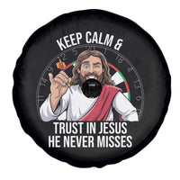Keep Calm And Trust In Jesus Spare Tire Cover Christian Dartist Gift - Wonder Print Shop