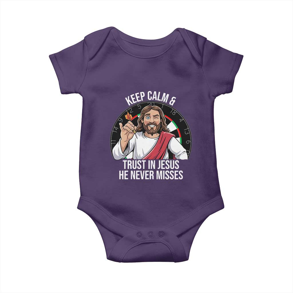 Keep Calm And Trust In Jesus Baby Onesie Christian Dartist Gift - Wonder Print Shop