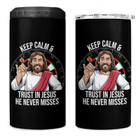 Keep Calm And Trust In Jesus 4 in 1 Can Cooler Tumbler Christian Dartist Gift - Wonder Print Shop