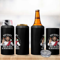 Keep Calm And Trust In Jesus 4 in 1 Can Cooler Tumbler Christian Dartist Gift - Wonder Print Shop