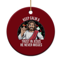 Keep Calm And Trust In Jesus Ceramic Ornament Christian Dartist Gift - Wonder Print Shop