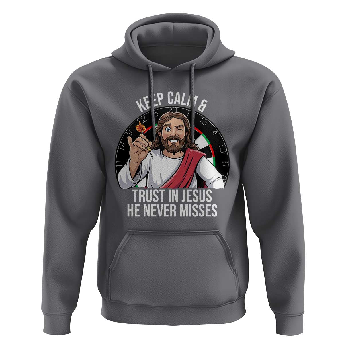 Keep Calm And Trust In Jesus Hoodie Christian Dartist Gift - Wonder Print Shop