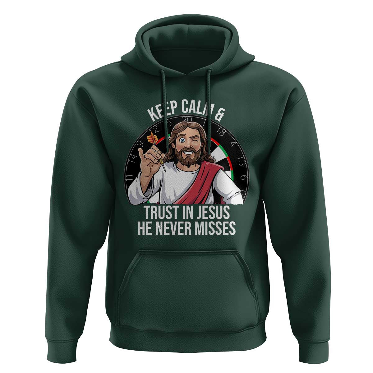 Keep Calm And Trust In Jesus Hoodie Christian Dartist Gift - Wonder Print Shop