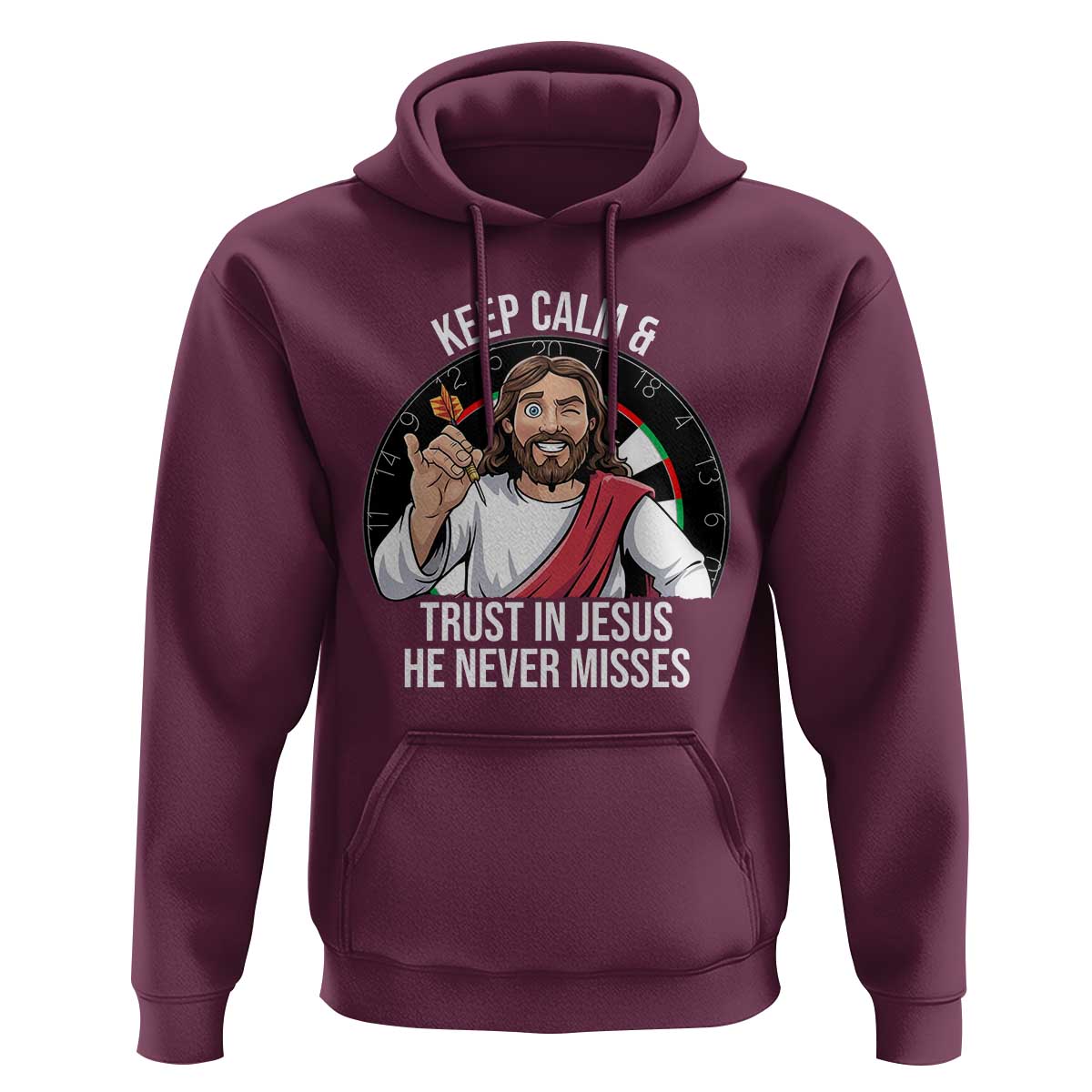 Keep Calm And Trust In Jesus Hoodie Christian Dartist Gift - Wonder Print Shop