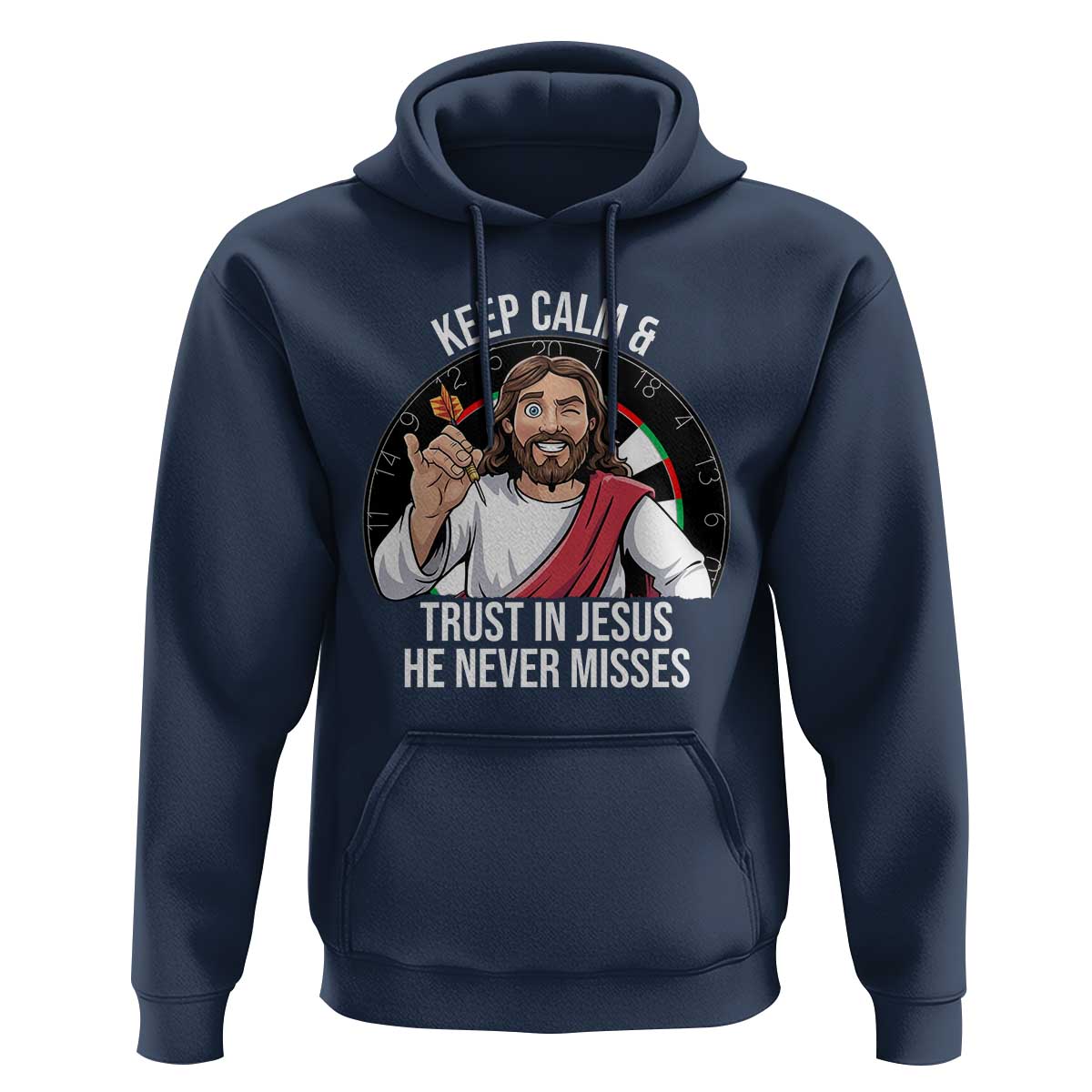 Keep Calm And Trust In Jesus Hoodie Christian Dartist Gift - Wonder Print Shop