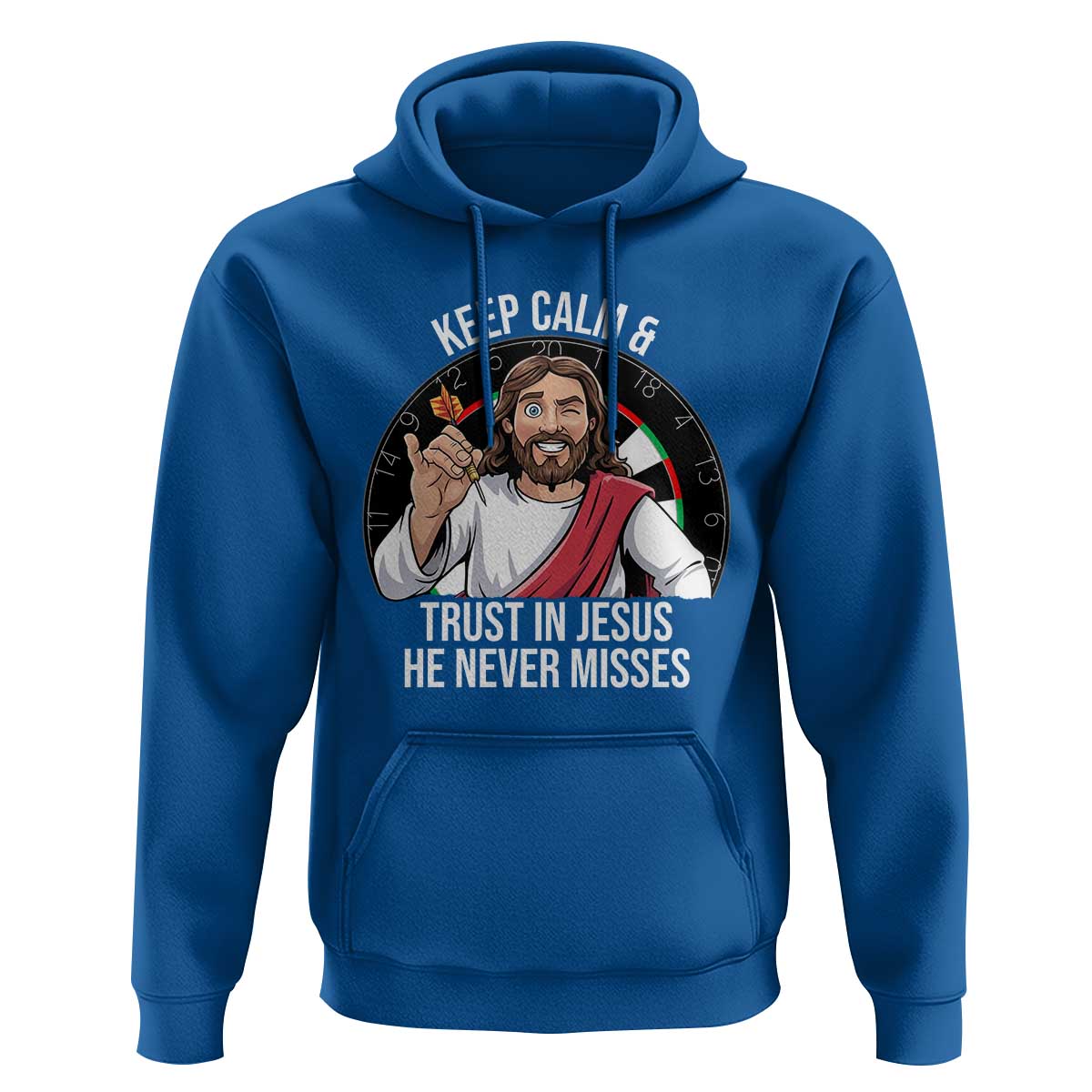 Keep Calm And Trust In Jesus Hoodie Christian Dartist Gift - Wonder Print Shop