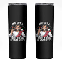 Keep Calm And Trust In Jesus Skinny Tumbler Christian Dartist Gift - Wonder Print Shop