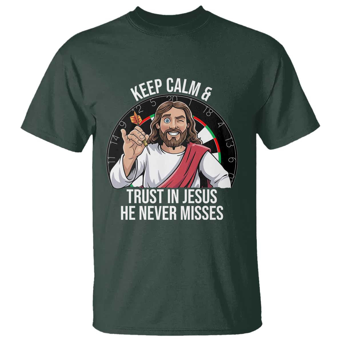 Keep Calm And Trust In Jesus T Shirt Christian Dartist Gift - Wonder Print Shop