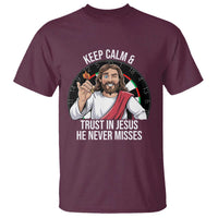 Keep Calm And Trust In Jesus T Shirt Christian Dartist Gift - Wonder Print Shop