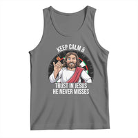 Keep Calm And Trust In Jesus Tank Top Christian Dartist Gift - Wonder Print Shop