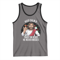 Keep Calm And Trust In Jesus Tank Top Christian Dartist Gift - Wonder Print Shop