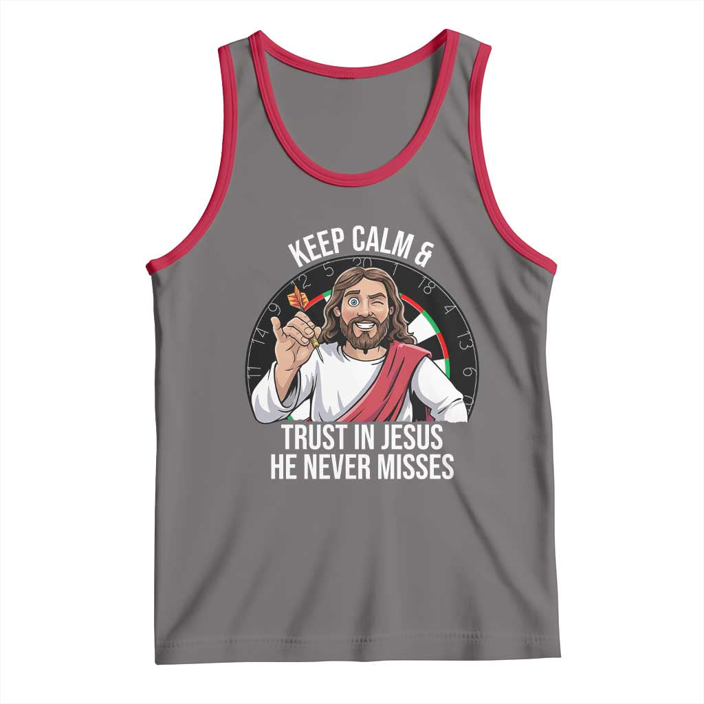Keep Calm And Trust In Jesus Tank Top Christian Dartist Gift - Wonder Print Shop