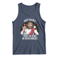Keep Calm And Trust In Jesus Tank Top Christian Dartist Gift - Wonder Print Shop