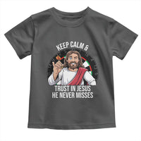 Keep Calm And Trust In Jesus Toddler T Shirt Christian Dartist Gift - Wonder Print Shop