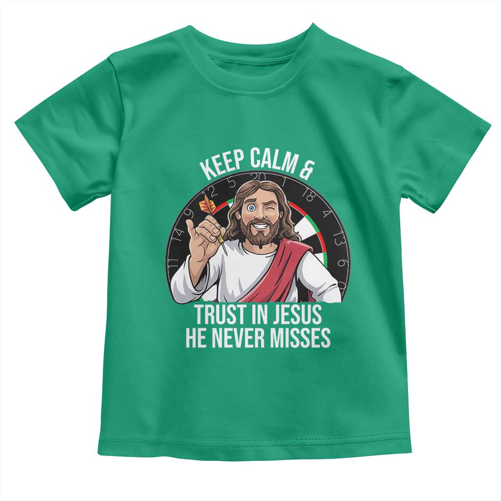 Keep Calm And Trust In Jesus Toddler T Shirt Christian Dartist Gift - Wonder Print Shop
