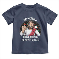 Keep Calm And Trust In Jesus Toddler T Shirt Christian Dartist Gift - Wonder Print Shop