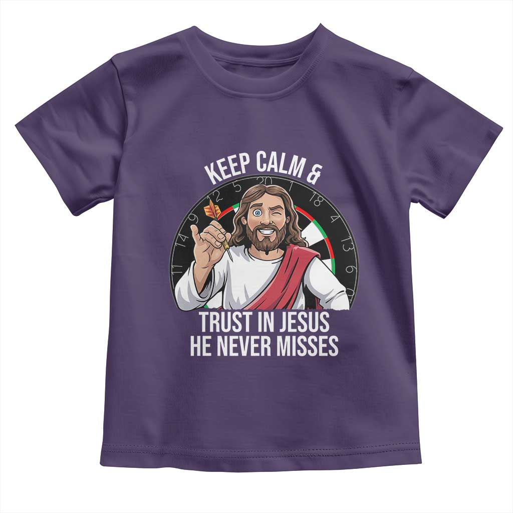 Keep Calm And Trust In Jesus Toddler T Shirt Christian Dartist Gift - Wonder Print Shop