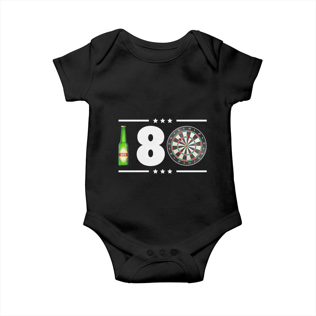 Darts Master 180 And Beer Baby Onesie Funny Bullseye Shooter Gift - Wonder Print Shop