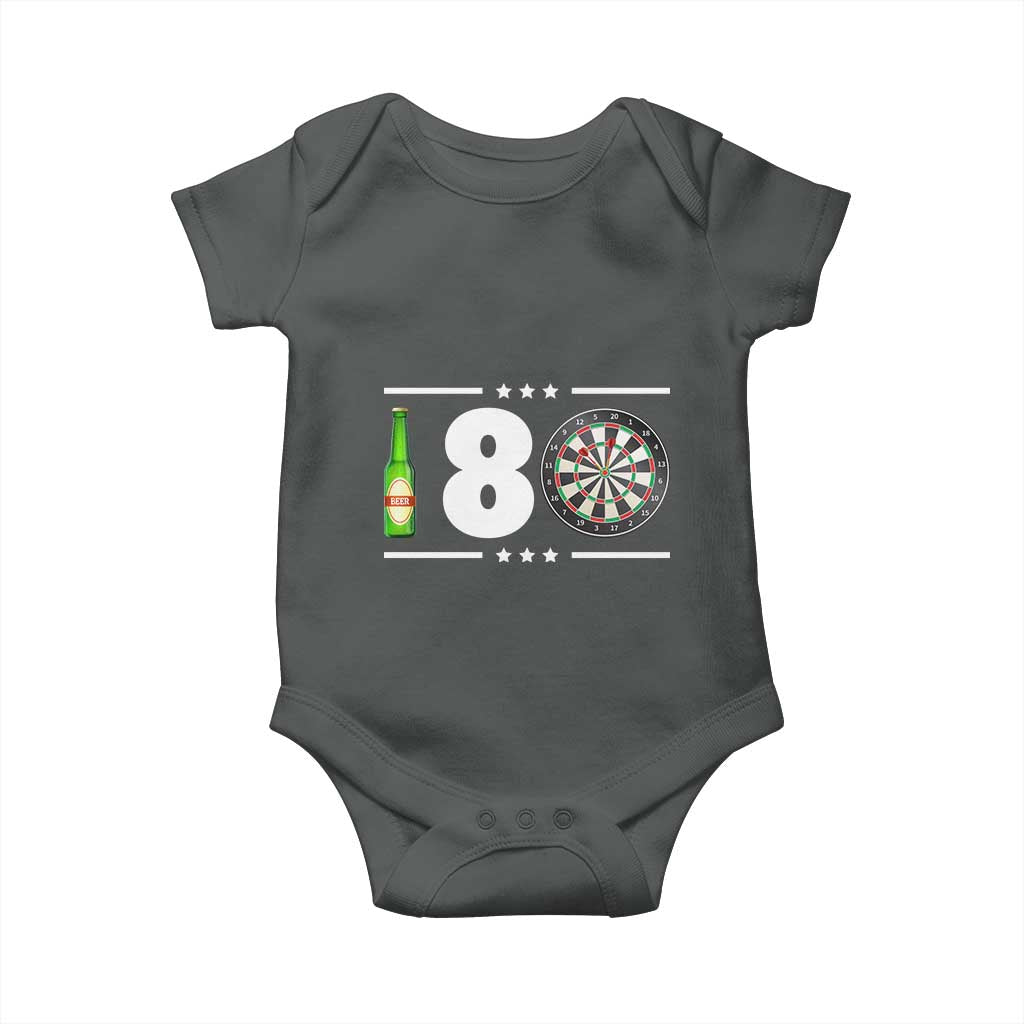 Darts Master 180 And Beer Baby Onesie Funny Bullseye Shooter Gift - Wonder Print Shop