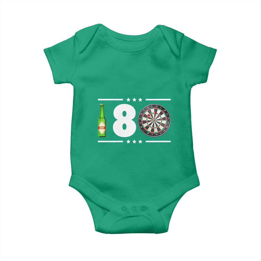Darts Master 180 And Beer Baby Onesie Funny Bullseye Shooter Gift - Wonder Print Shop