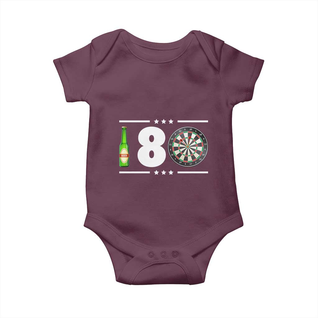 Darts Master 180 And Beer Baby Onesie Funny Bullseye Shooter Gift - Wonder Print Shop