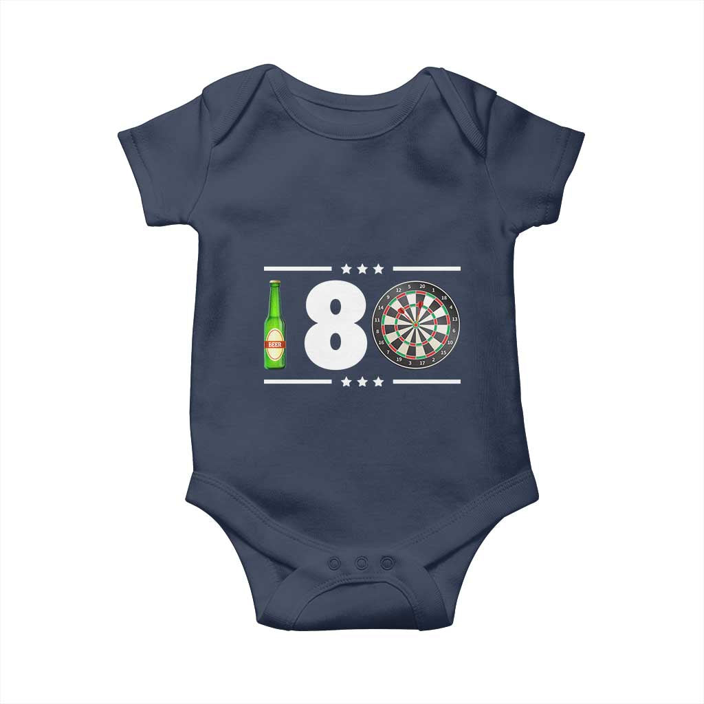 Darts Master 180 And Beer Baby Onesie Funny Bullseye Shooter Gift - Wonder Print Shop