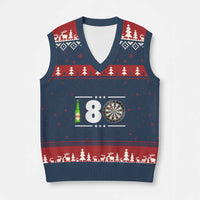 Darts Master 180 And Beer V-Neck Knit Sweater Vest Funny Bullseye Shooter Gift - Wonder Print Shop