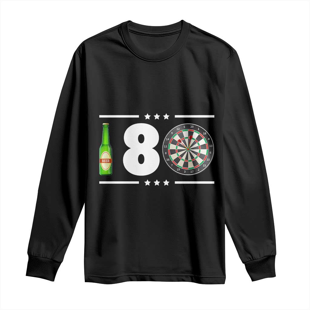 Darts Master 180 And Beer Long Sleeve Shirt Funny Bullseye Shooter Gift - Wonder Print Shop