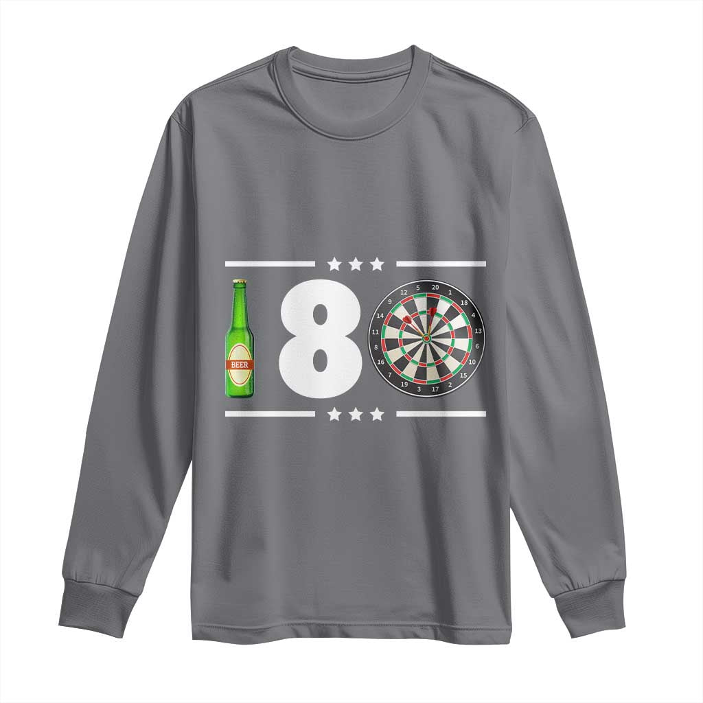 Darts Master 180 And Beer Long Sleeve Shirt Funny Bullseye Shooter Gift - Wonder Print Shop