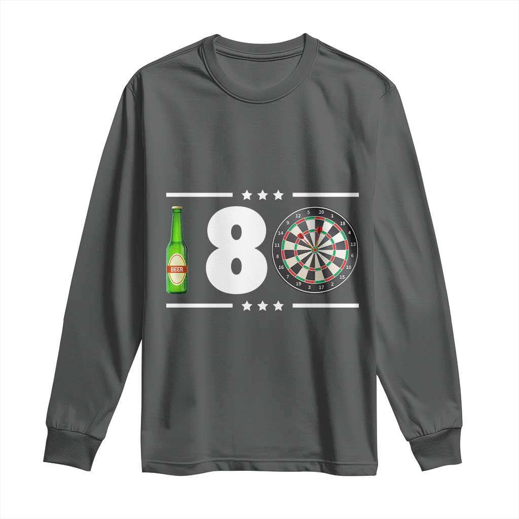 Darts Master 180 And Beer Long Sleeve Shirt Funny Bullseye Shooter Gift - Wonder Print Shop
